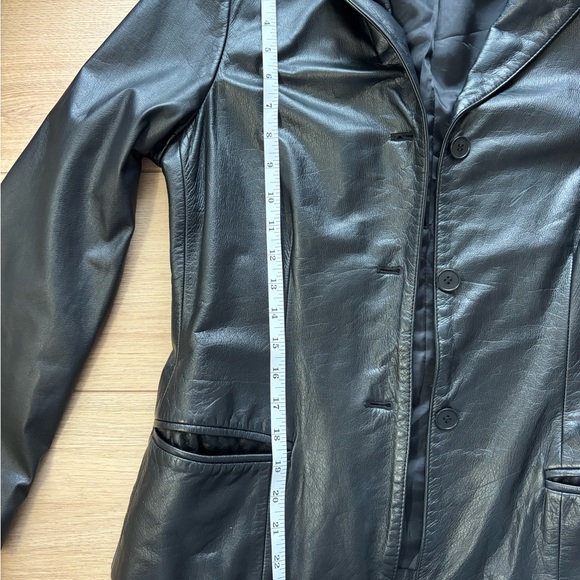 Nine West 100% Genuine Leather Black Blazer Jacket Women’s Size 8 (Medium) - Picture 7 of 8